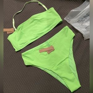 Skims swim bandeau top and mid waist bottoms